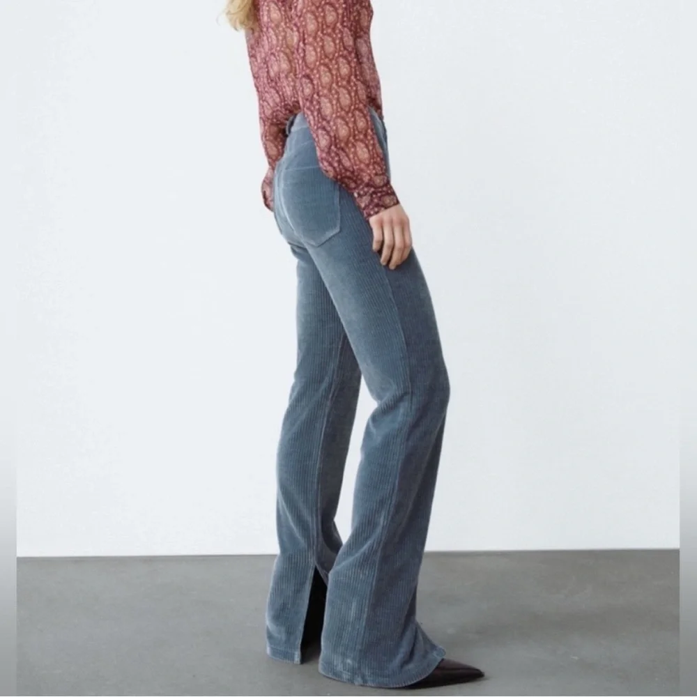 Zara 70s Velvet Corduroy Pants Size 4 - Picture 3 of 14